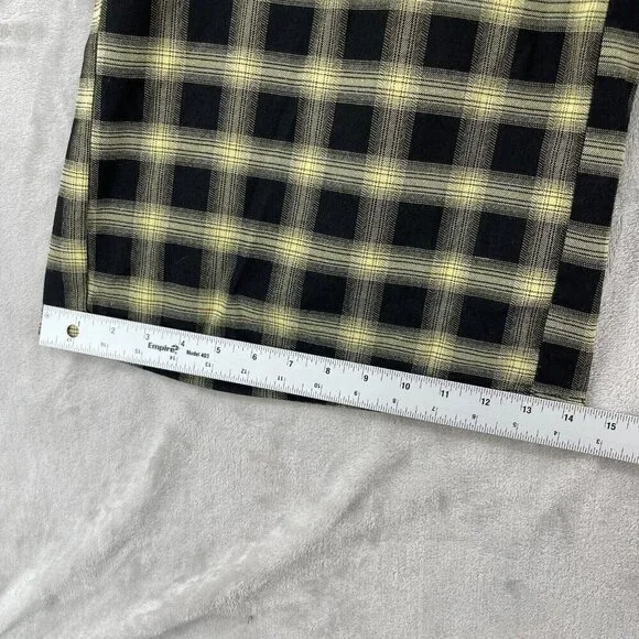 Hot Topic Yellow Black Plaid Wide Leg Cargo Pants Punk Goth Retro Y2K